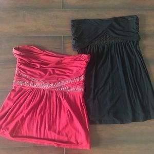 Set of 2 Embellished Tube Tops